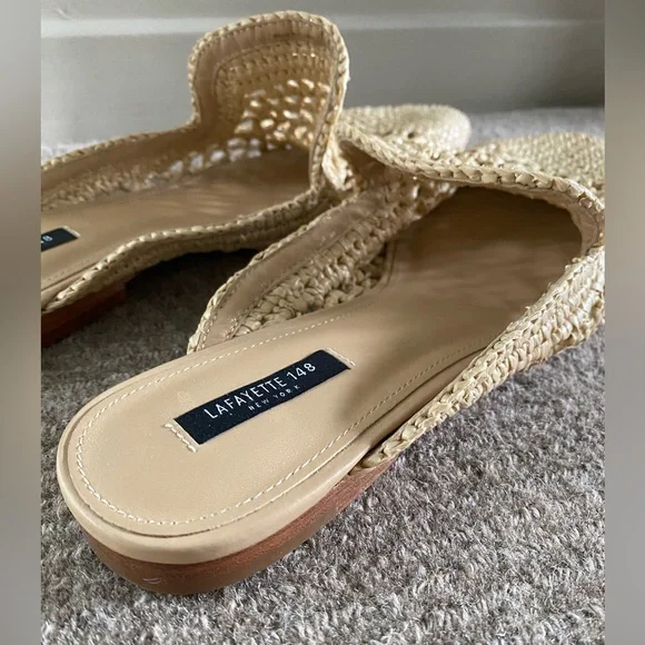 Lafayette 148 raffia slides - Picture 5 of 7